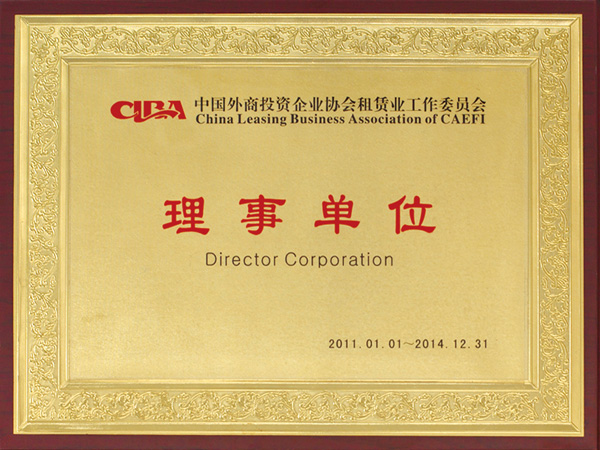 2010 年当选为“中国融资租赁业协会理事单位”，被工信部评选为“首批推荐的节能服务企业”